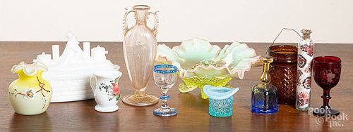 Group of decorative glass tableware