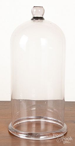 Large colorless glass cloche, 20 1/2" h.