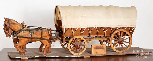 Large carved Conestoga wagon by Lichtenwalner