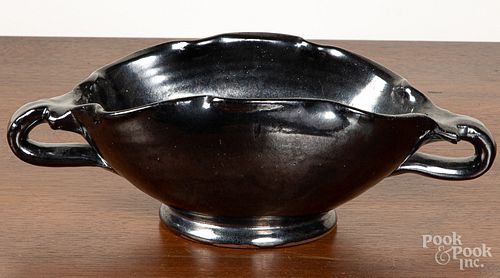 Redware two handled bowl, 19th c.