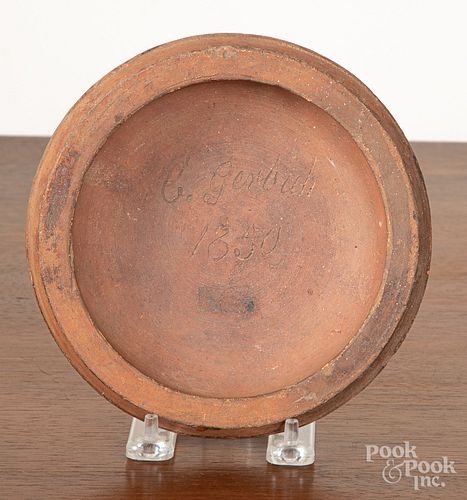 Redware plate mold, inscribed Gerbich 1850