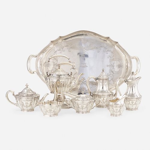Tiffany & Co., seven-piece tea and coffee service with tray