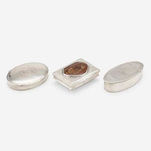 collection of three snuff boxes