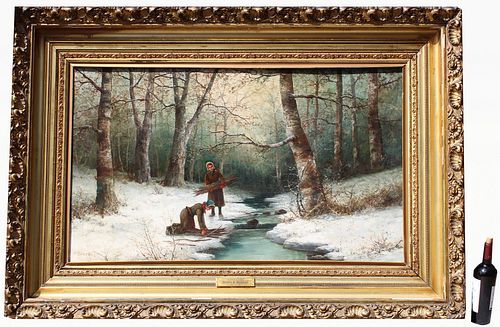 Henry Duessel  (NY, 1858 - 1919) "Winter's Task"