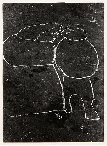 Helen Levitt (American, 1913-2009)      Untitled (Chalk Drawing of Two Figures)