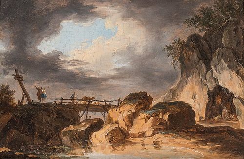 French School, 18th Century      Landscape with Bridge