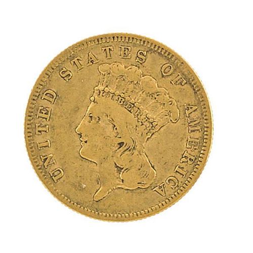 1868 $3.00 U.S. GOLD COIN