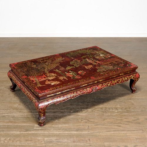 Nice antique Chinese red lacquer low table