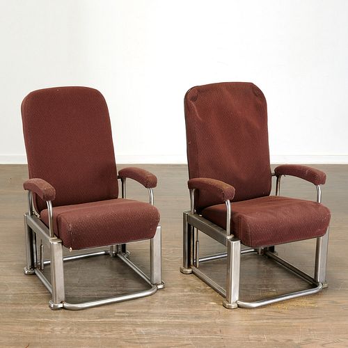 Henry Dreyfuss, pair folding Pullman chairs