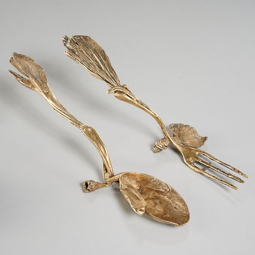 Claude LaLanne, vermeil Iolas fork and spoon