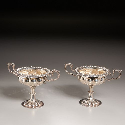 George Nathan & Ridley Hayes, pair silver tazzas