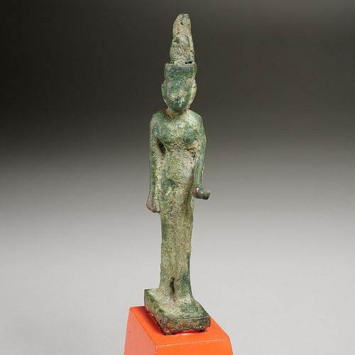 Ancient Egyptian bronze figure of Neith, ex-museum