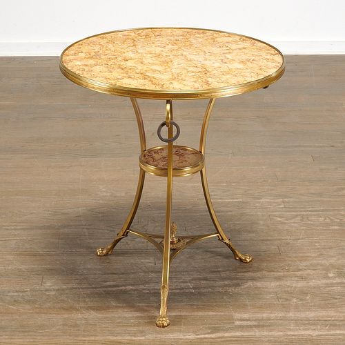Directoire style gilt bronze and marble gueridon