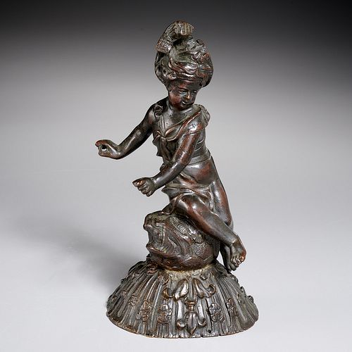 Louis XVI bronze cast relief of a seated child