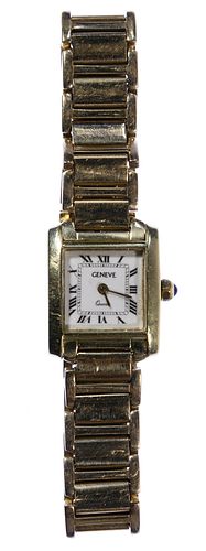 Geneve 14k Gold Case and Band Wrist Watch