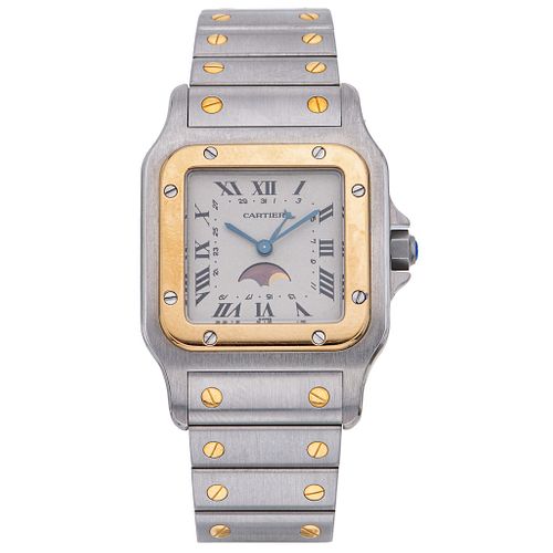 CARTIER SANTOS GALBÉE MOONPHASE. STEEL AND 18K YELLOW GOLD. REF. 02261