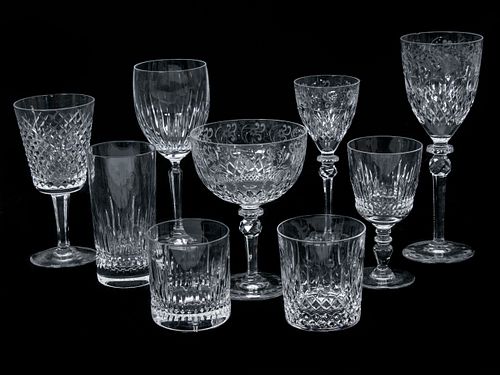 An Assorted Collection of Crystal Stemware Height of tallest 9 1/2 inches.