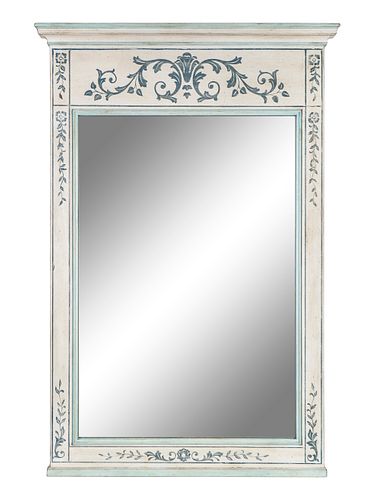 A Provincial Style Painted Pier Mirror Height 52 x width 35 inches.