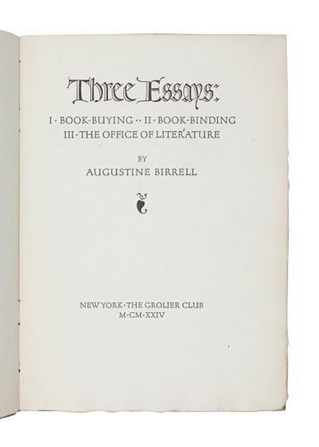 [GROLIER CLUB]. A group of 3 works published by the Grolier Club, comprising: