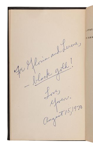 [AFRICAN AMERICAN LITERATURE]. BROOKS, Gwendolyn (1917-2000). A Street in Bronzeville. New York and London: Harper & Brothers Publishers, 1945. FIRST 