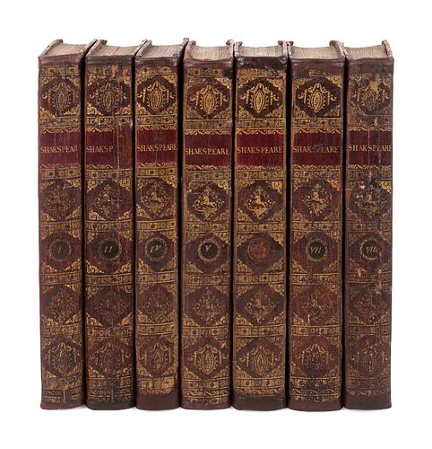 [BINDINGS]. SHAKESPEARE, William (1564-1616). Works. "The Plays." London: for Bellamy and Robarts, 1796. 