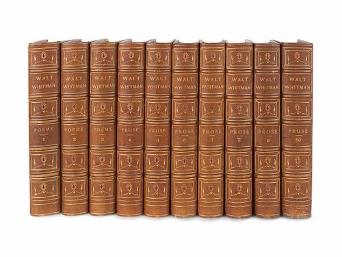 [BINDINGS]. WHITMAN, Walt (1819-1892). The Complete Writings. New York: G.P. Putnam's, 1902. 