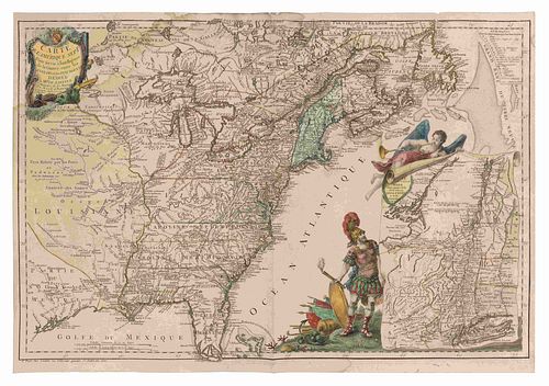 [MAPS & ATLASES]. BEAURAIN, Jean de (1696-1772). Carte De L'Amerique Septle. Pour servir a l'intelligence de la Guerre entre les Anglois et les Insurg