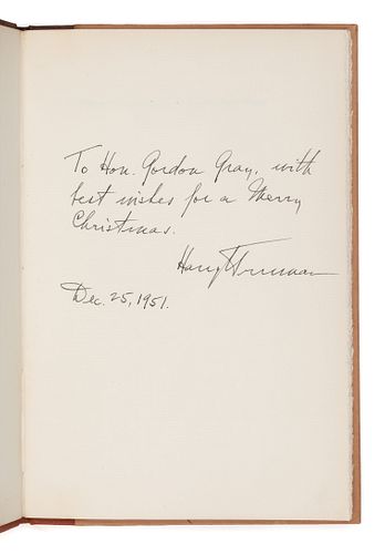 TRUMAN, Harry S. (1884-1972). Address of the President at the Opening of the Conference on the Japanese Peace Treaty. Washington: The White House, Chr