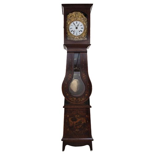 Grandfather Clock. France, 20th century. Louis Philipe Style. Oak wood and rope and pendulum mechanism. 94.4 x 19.6 x 13.3" (240 x 50 x 34 cm)