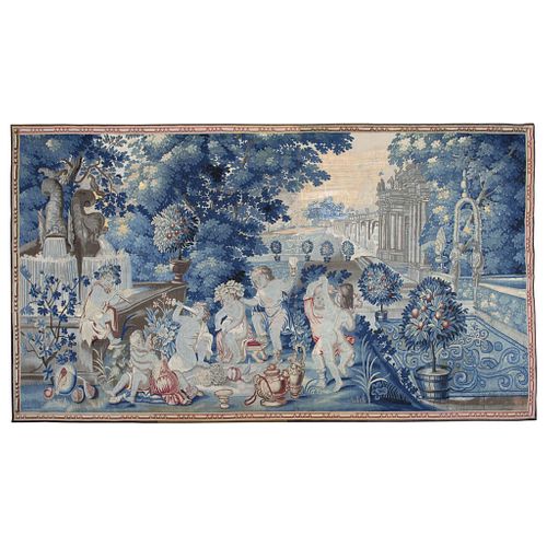 Pastoral Scene. England, late 17th century. Tapestry made of wool and cotton fibers. 152.7 x 85.4" (388 x 217 cm)