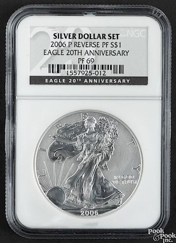 20th Anniversary Set silver dollar, 2006 reverse proof, NGC PF-69.