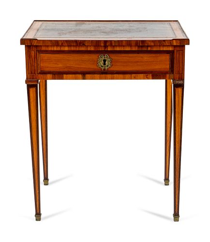A Parish-Hadley Louis XVI Style Parquetry Side Table
Height 28 1/2 x width 23 1/4 x depth 16 3/4 inches.