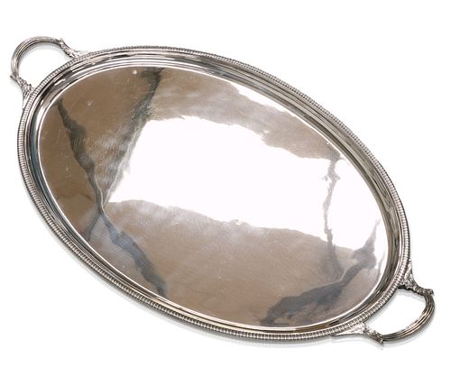 A LARGE GEORGE V SILVER TRAY
 by Herbert Edward Ba