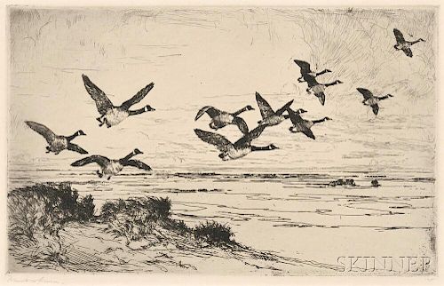 Frank Weston Benson (American, 1862-1951)      Wild Geese