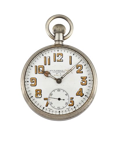 A MILITARY STEEL POCKET WATCH
 by Octavia Watch Co