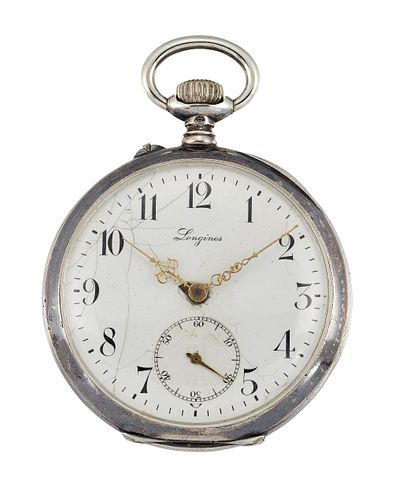 A CONTINENTAL SILVER POCKET WATCH
 by Longines
 Ci