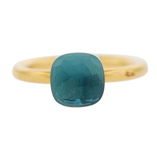 Pomellato Nudo 18k Gold Blue Topaz Ring