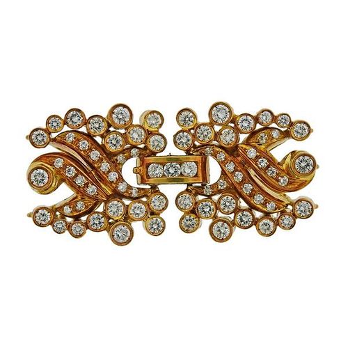 Italian 18k  Gold Diamond Necklace Clasp