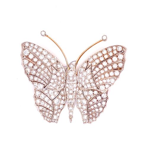 18k Gold Diamonds Butterfly Brooch