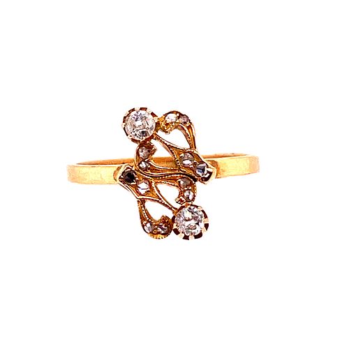 Art Nouveau 18k Diamonds Ring 