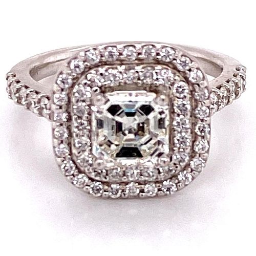 Diamond Halo Engagement Ring With GIA Certificate