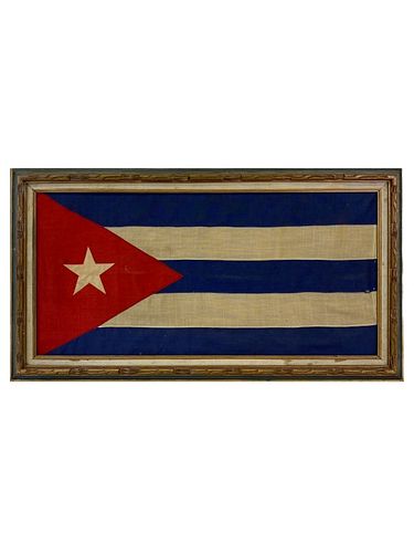 Vintage Framed CUBAN Flag