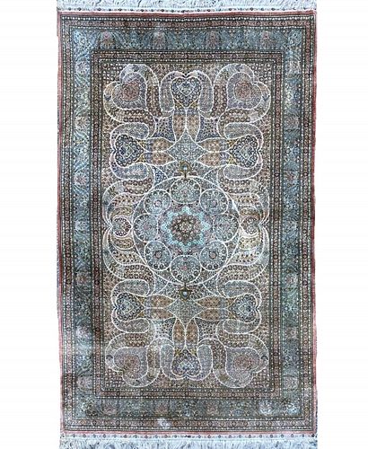 Silk Rug 104 x 62 1/2 inches wide