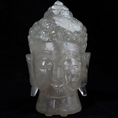 Chinese Rock Crystal Guanyin Head