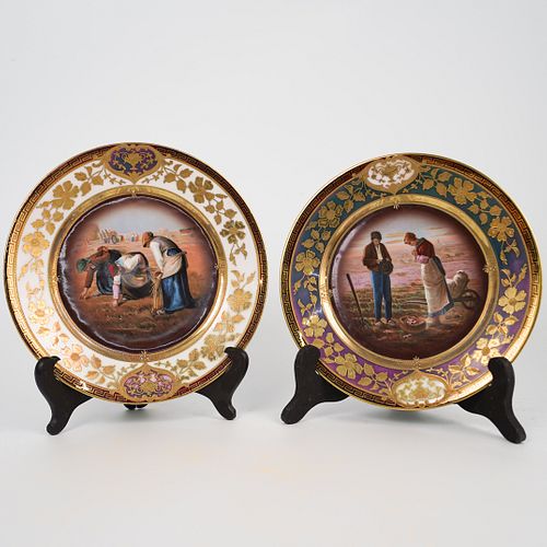 (2 Pc) Austrian Royal Vienna Porcelain Plates