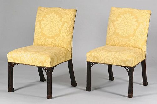 Pair George III Backstools, Chinese Chippendale
