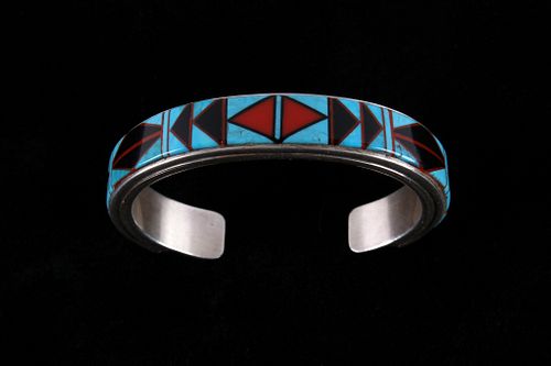 B. Yazzie Navajo Sterling & Multi Stone Bracelet