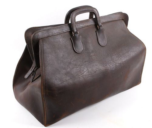 Mid 1900's Genuine Leather Travel Carry Bag
