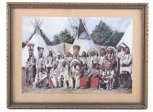 Framed Montana Crow Apsaalooke Tribal Photo