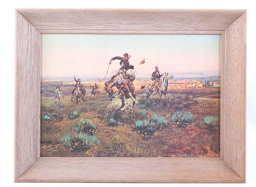 "A Bad One" Charles Russell Framed Print